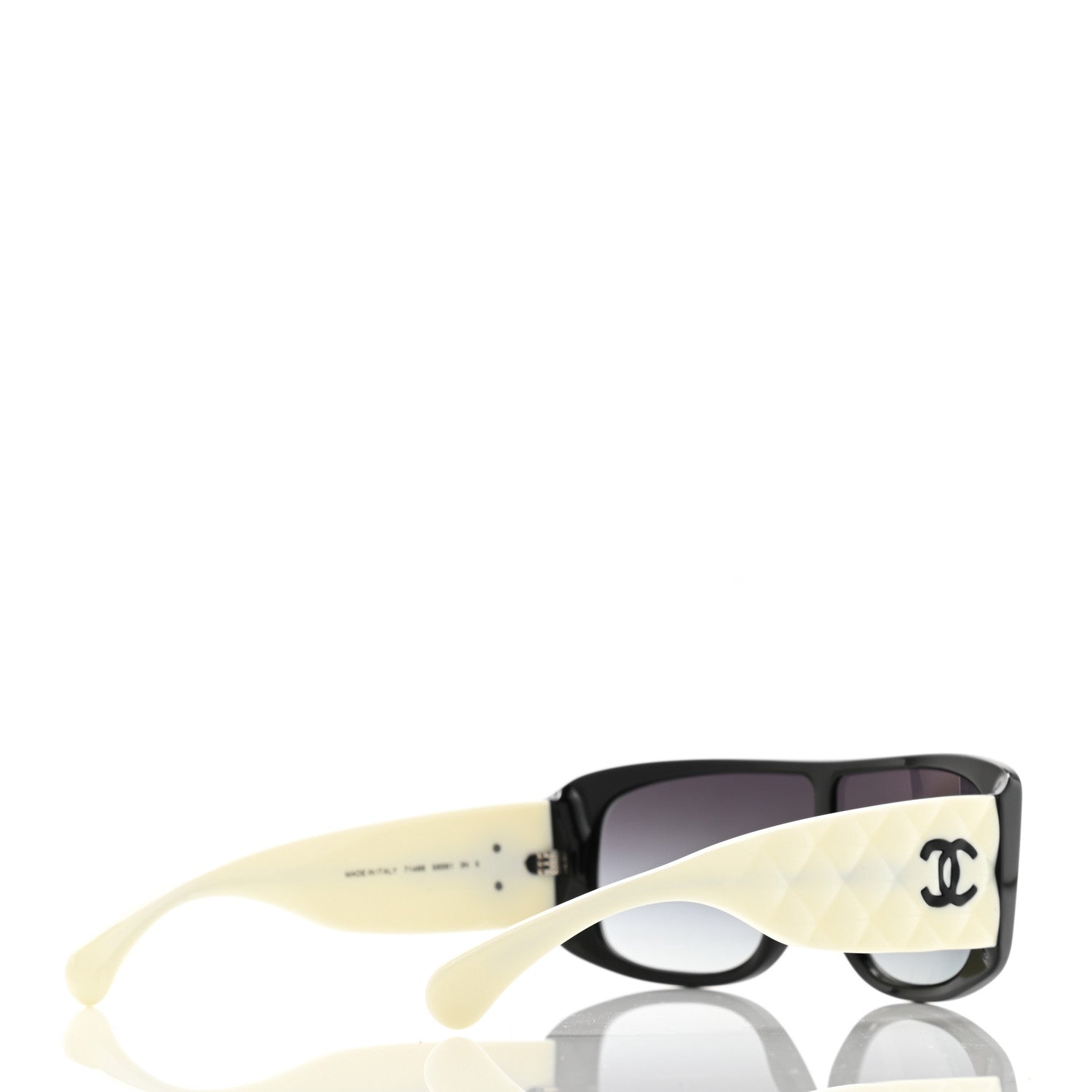 Chanel Lambskin Shield Quilted Sunglasses 71267 Black Grey 4 of 8