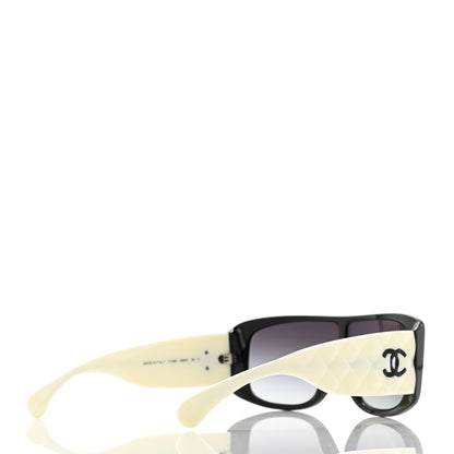 Chanel Lambskin Shield Quilted Sunglasses 71267 Black Grey 4 of 8