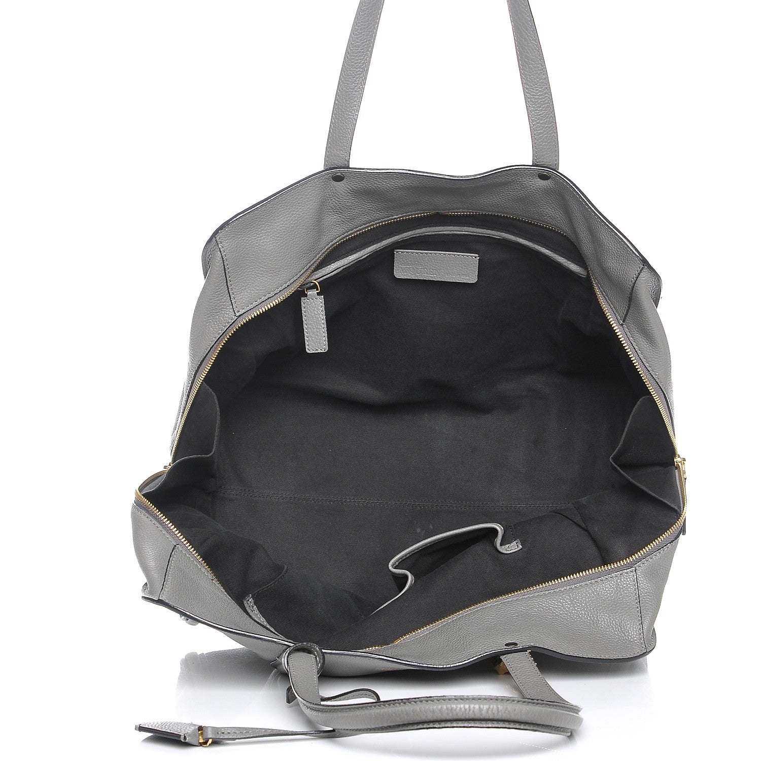 Alexander McQueen Pebbled Calfskin Large Skull Padlock Zip Around Tote Dark Grey 5 of 9