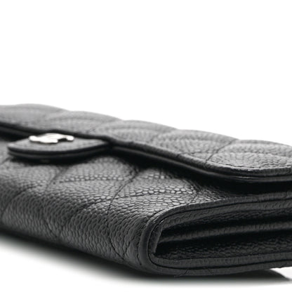 Chanel Caviar Quilted Large Gusset Flap Wallet Black 10 of 10