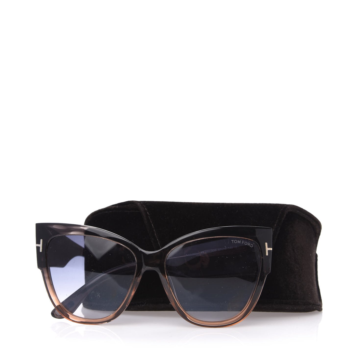 Acetate Anoushka Cat Eye Sunglasses TF371 Melange Grey Peach
