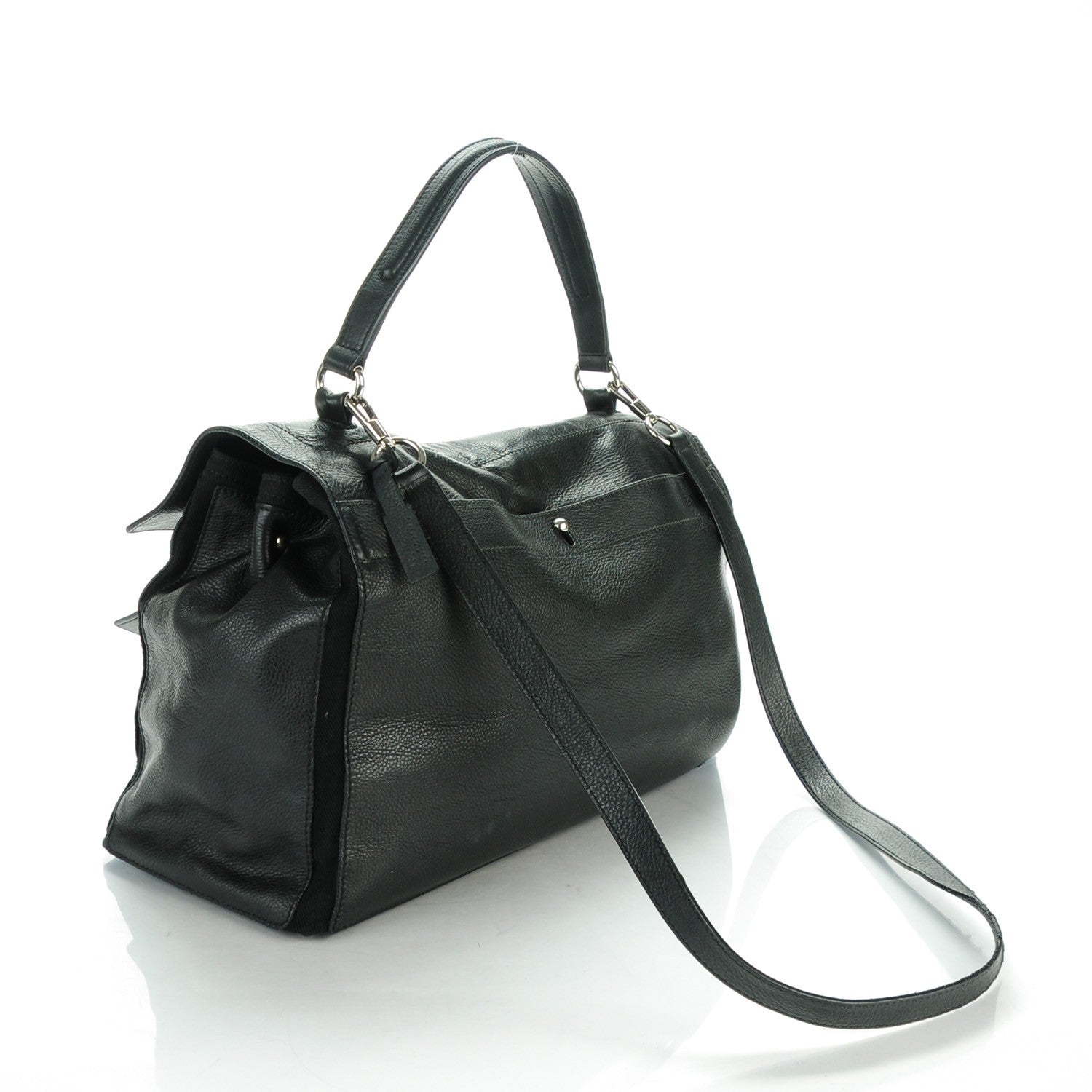 Saint Laurent Calfskin Canvas Large Muse Two Black 3 of 7