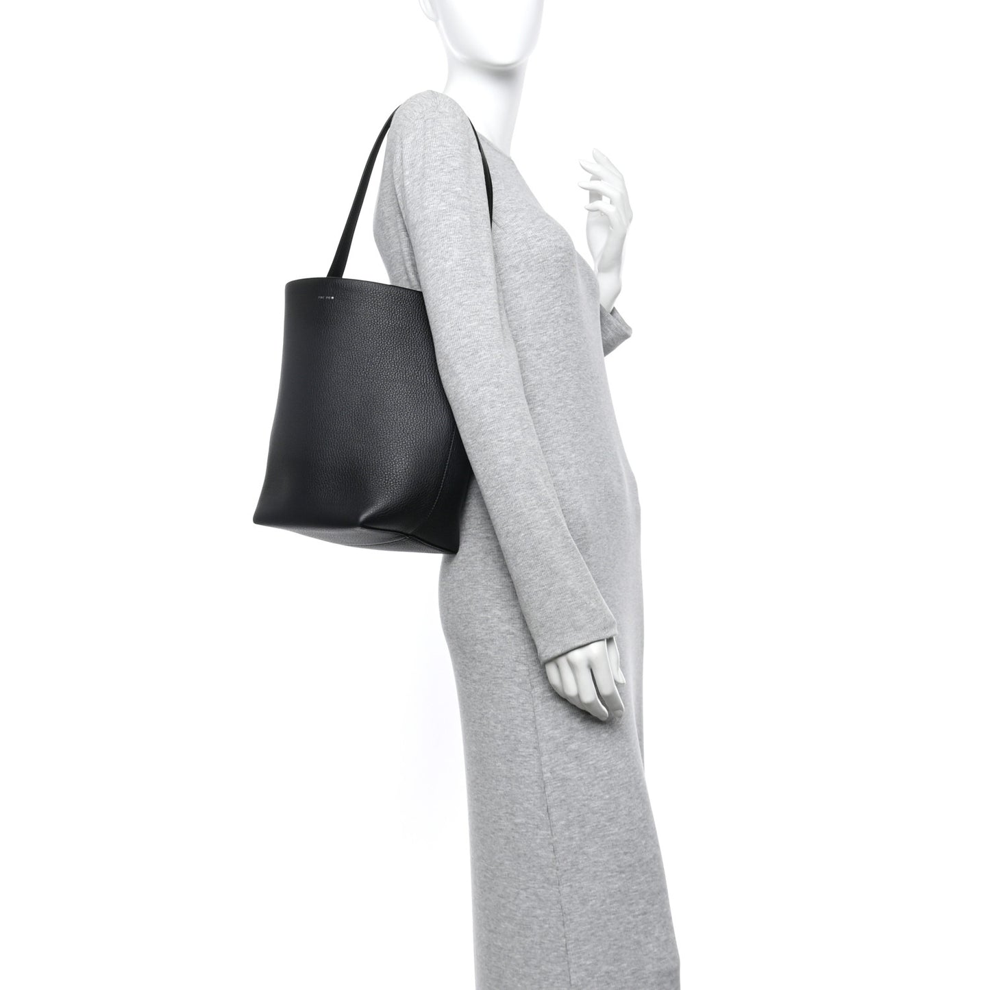 Grained Calfskin Medium N/S Park Tote Black