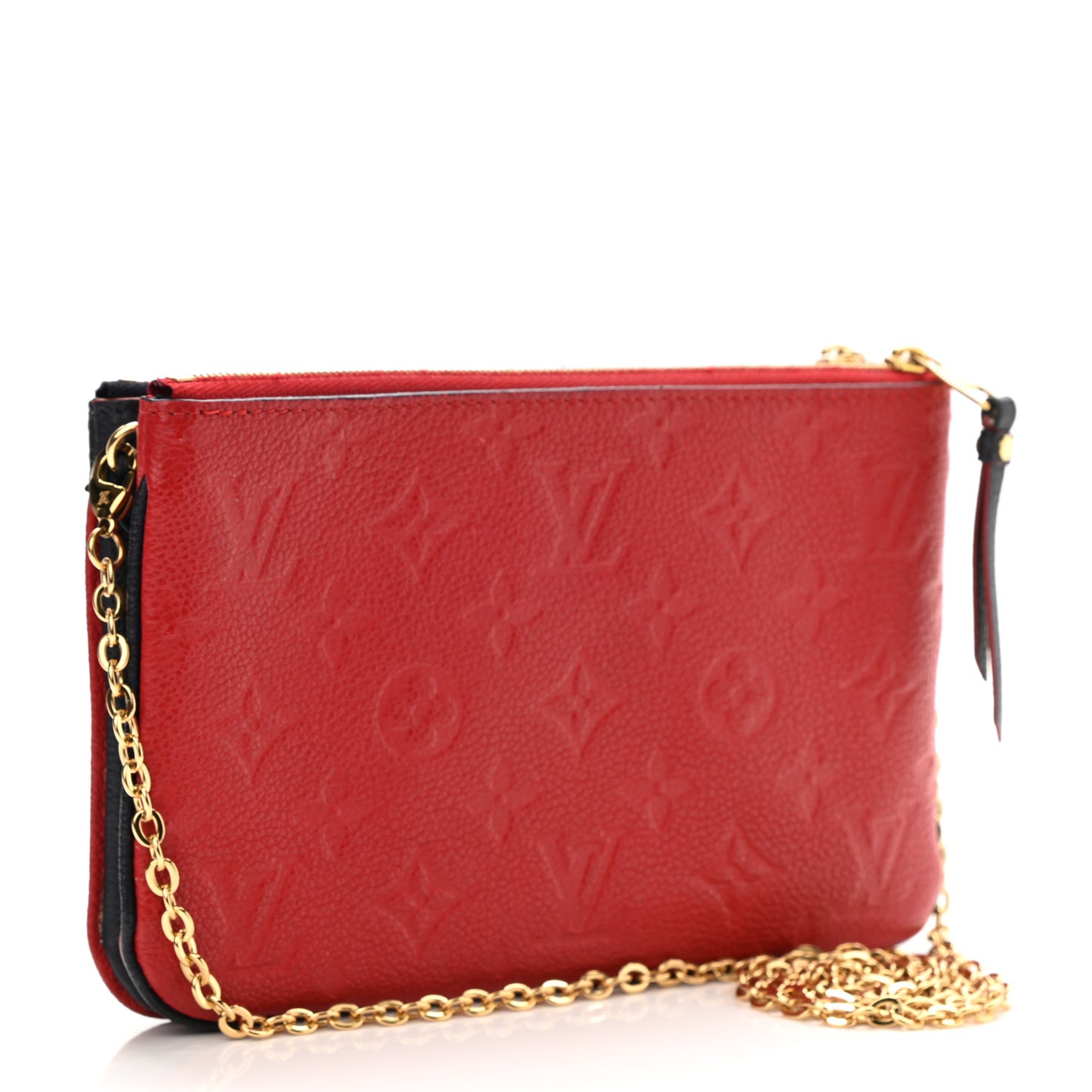 Empreinte Double Zip Pochette Marine Rouge
