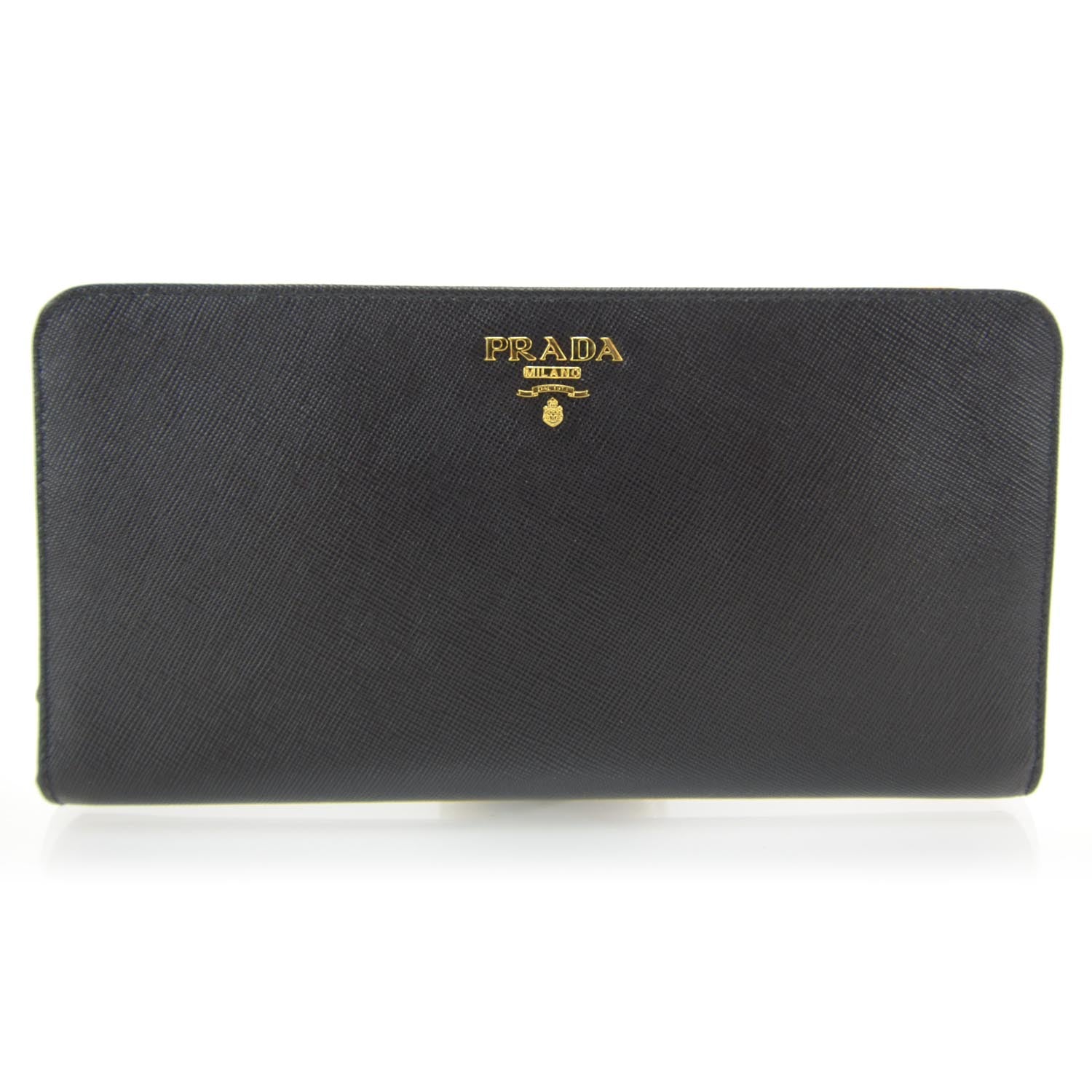 Prada Saffiano Metal Continental Wallet Nero Black 1 of 7