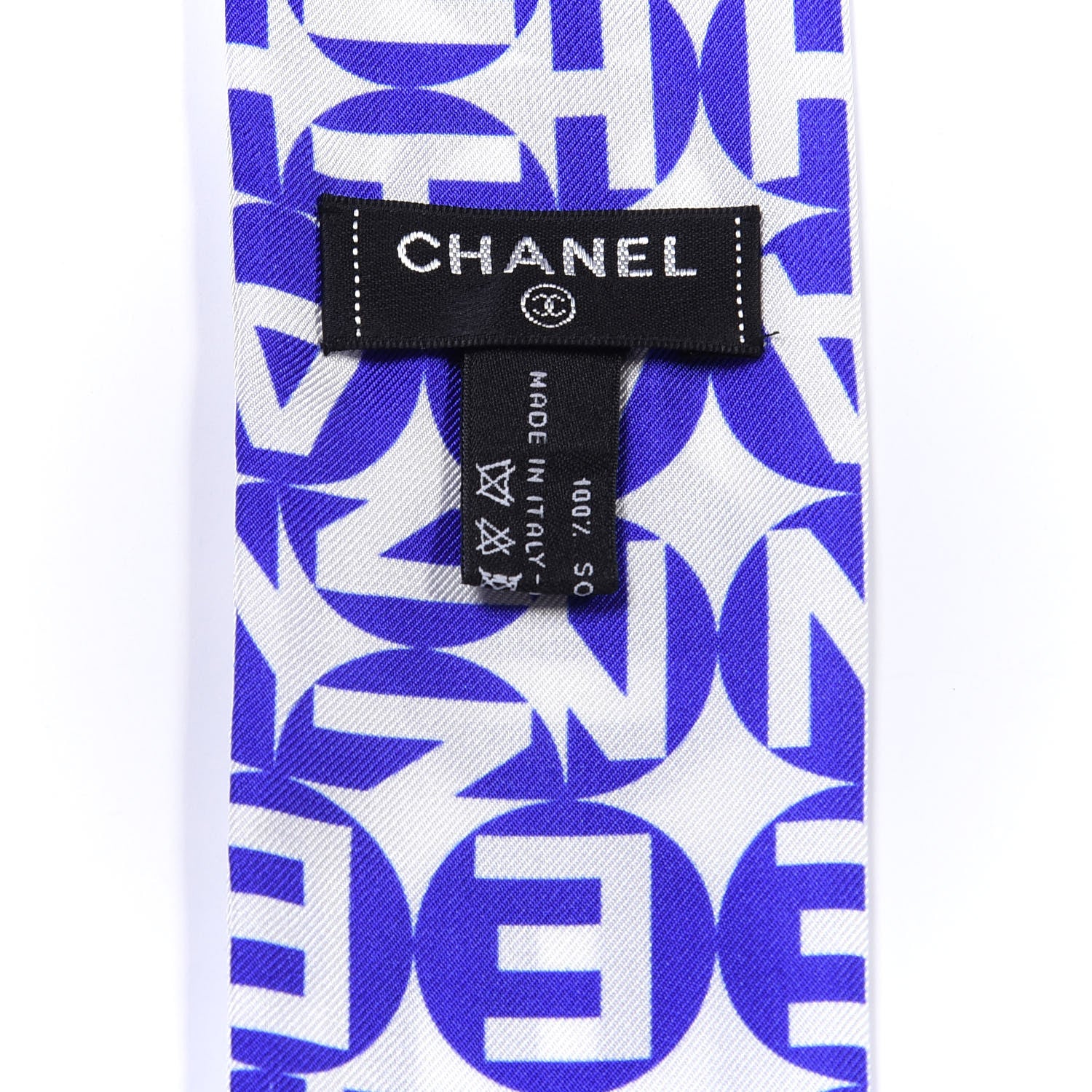 Chanel Silk Twill Slim Bandeau Scarf Blue Pink 6 of 6