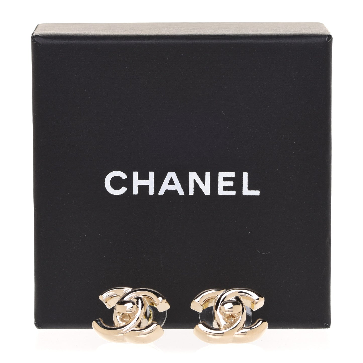 Metal CC Turnlock Earrings Gold