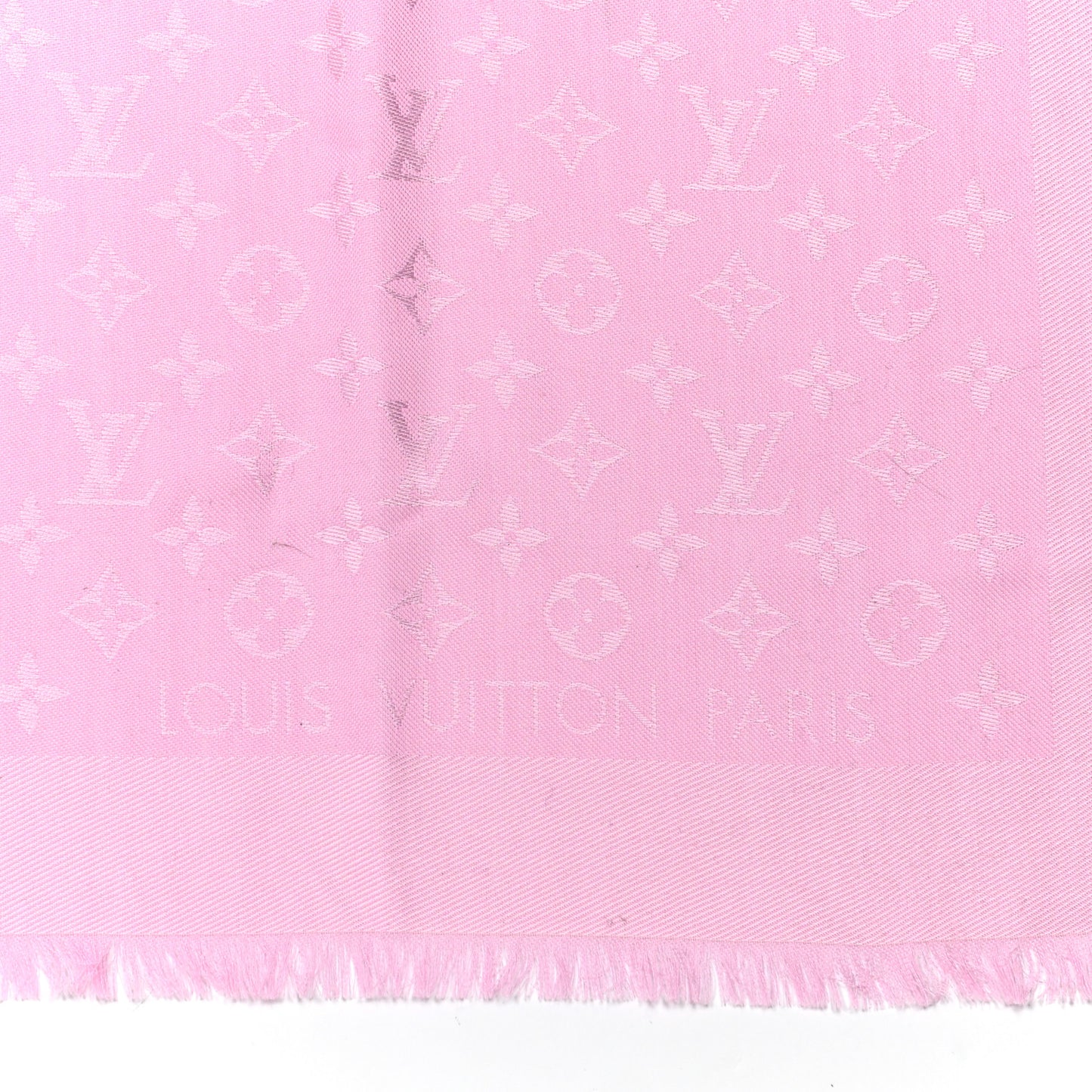 Silk Wool Monogram Shawl Velvet Rose