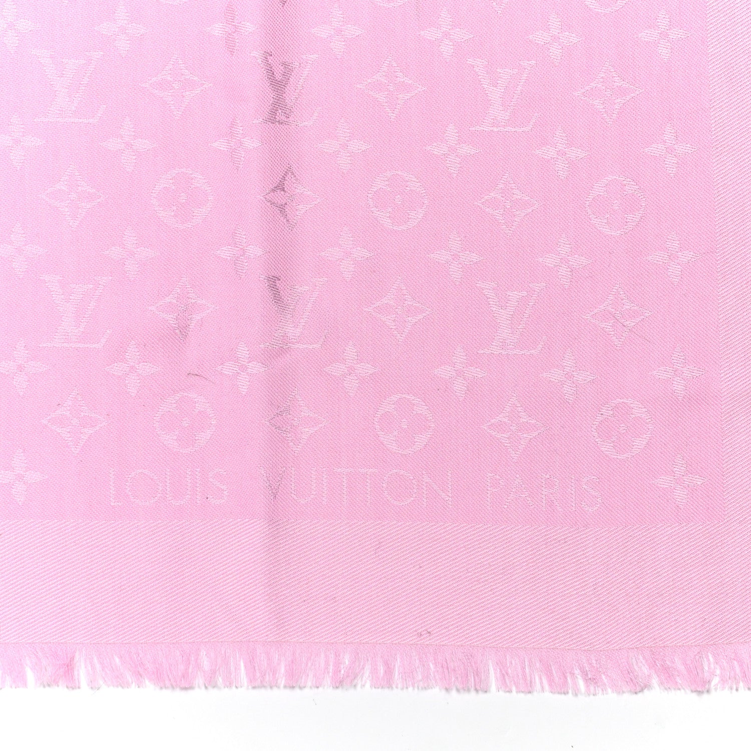 Louis Vuitton Silk Wool Monogram Shawl Velvet Rose 2 of 5