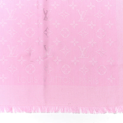 Louis Vuitton Silk Wool Monogram Shawl Velvet Rose 2 of 5
