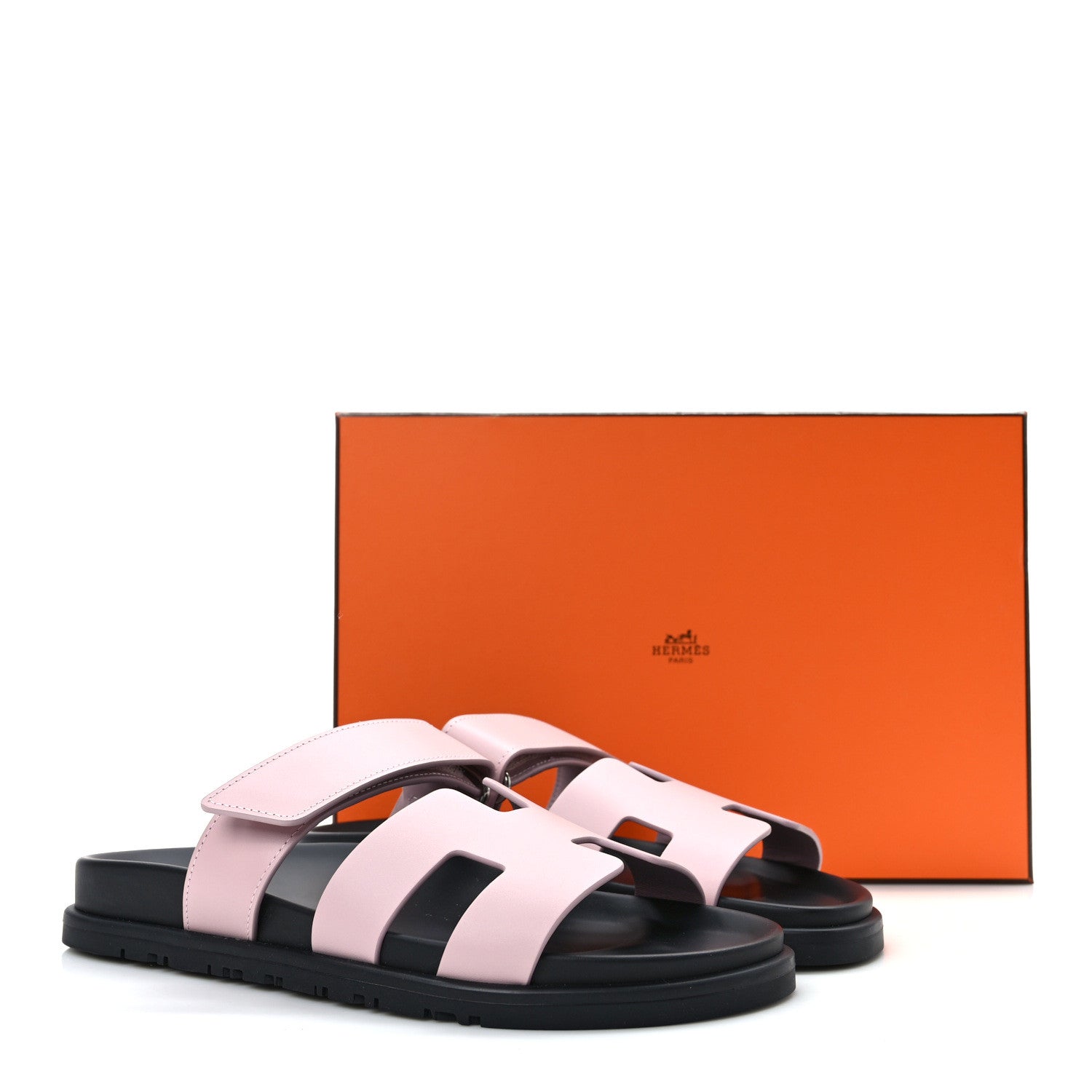 Hermes Calfskin Womens Chypre Sandals 38 Rose Porcelaine 10 of 10