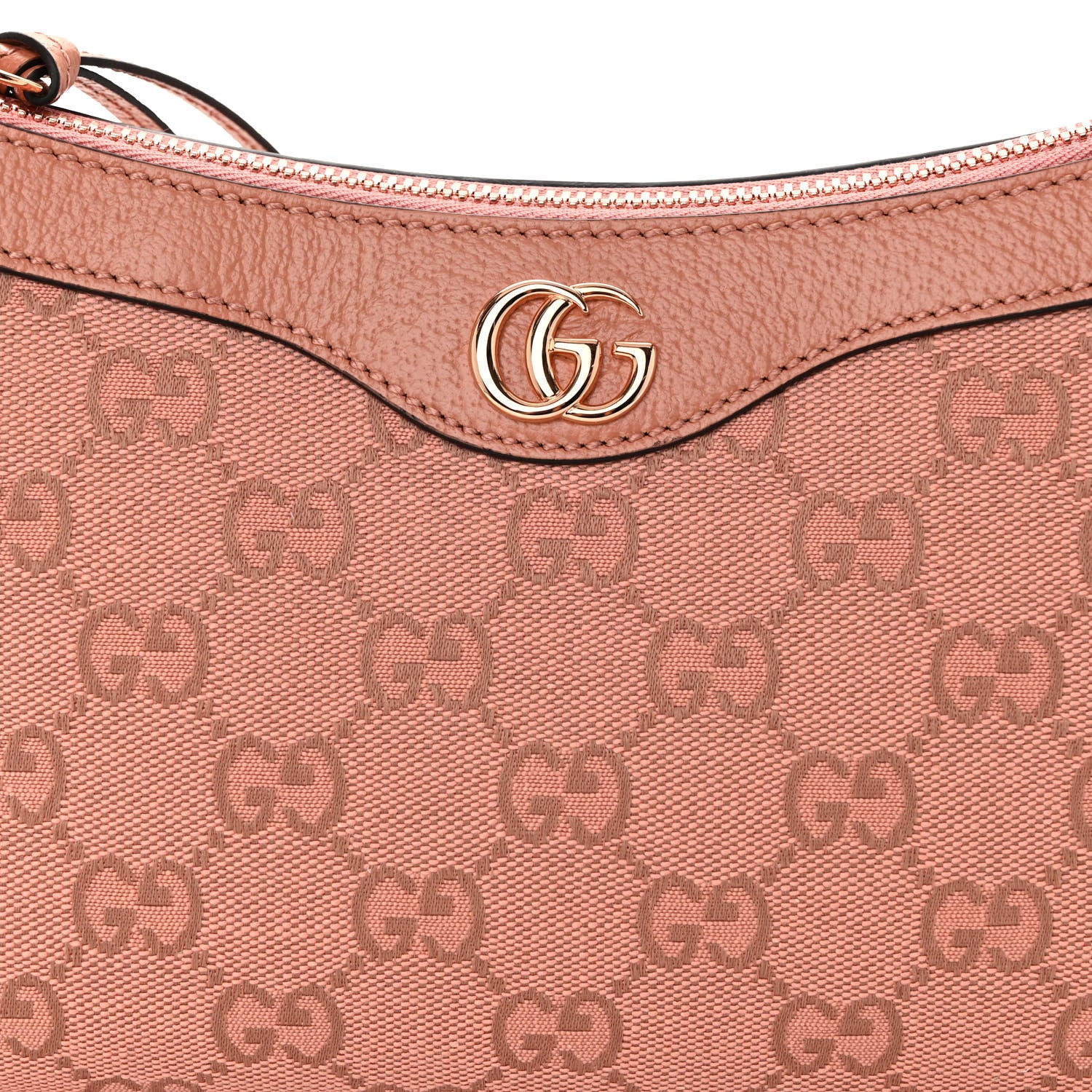 Gucci Monogram Textured Dollar Calfskin Small Ophidia Hobo Cloche Rose Pink 7 of 9