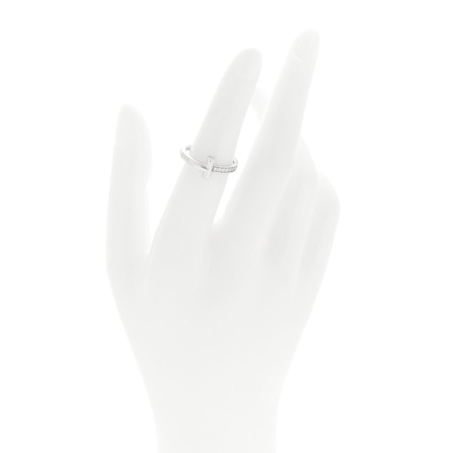 18K White Gold Diamond 2.5mm T T1 Ring 52 6