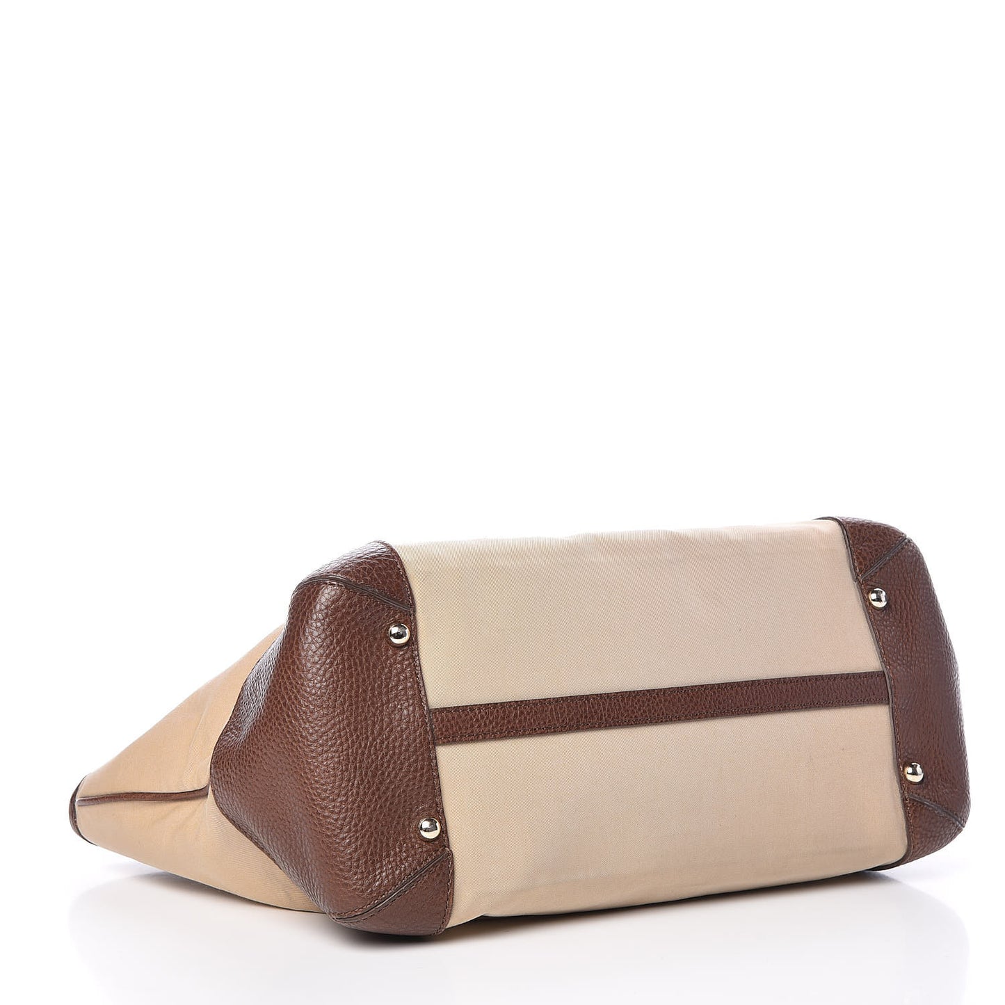 Canvas Calfskin Logo Tote Brown