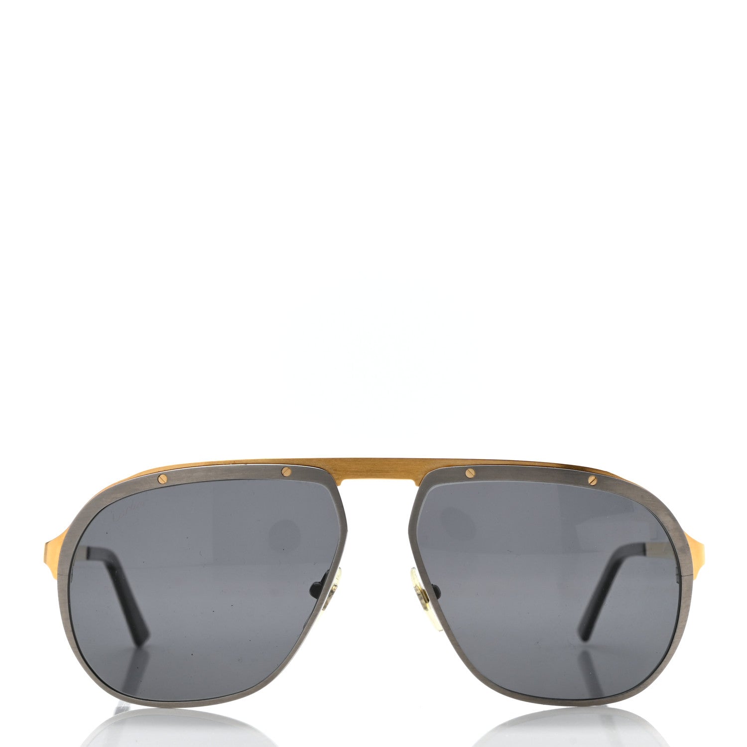 Cartier Santos de Cartier Sunglasses CT0035S Gold 2 of 6