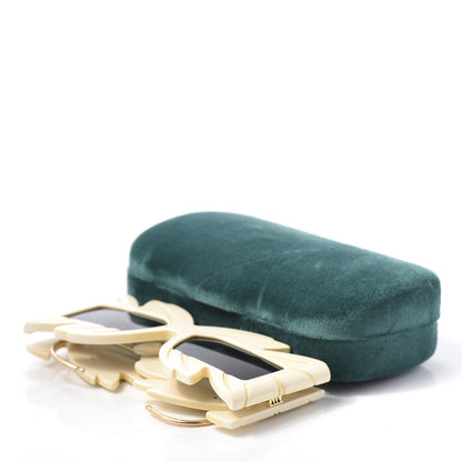 Gucci Acetate Square Frame Wing Sunglasses GG0429S Ivory 8 of 8