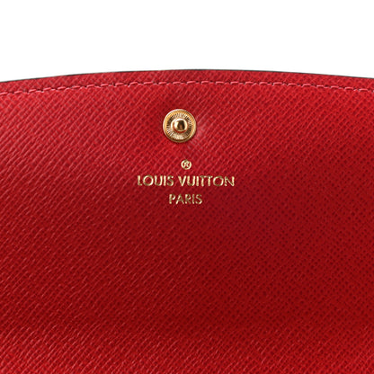 Louis Vuitton Damier Ebene Emilie Wallet Red 6 of 7