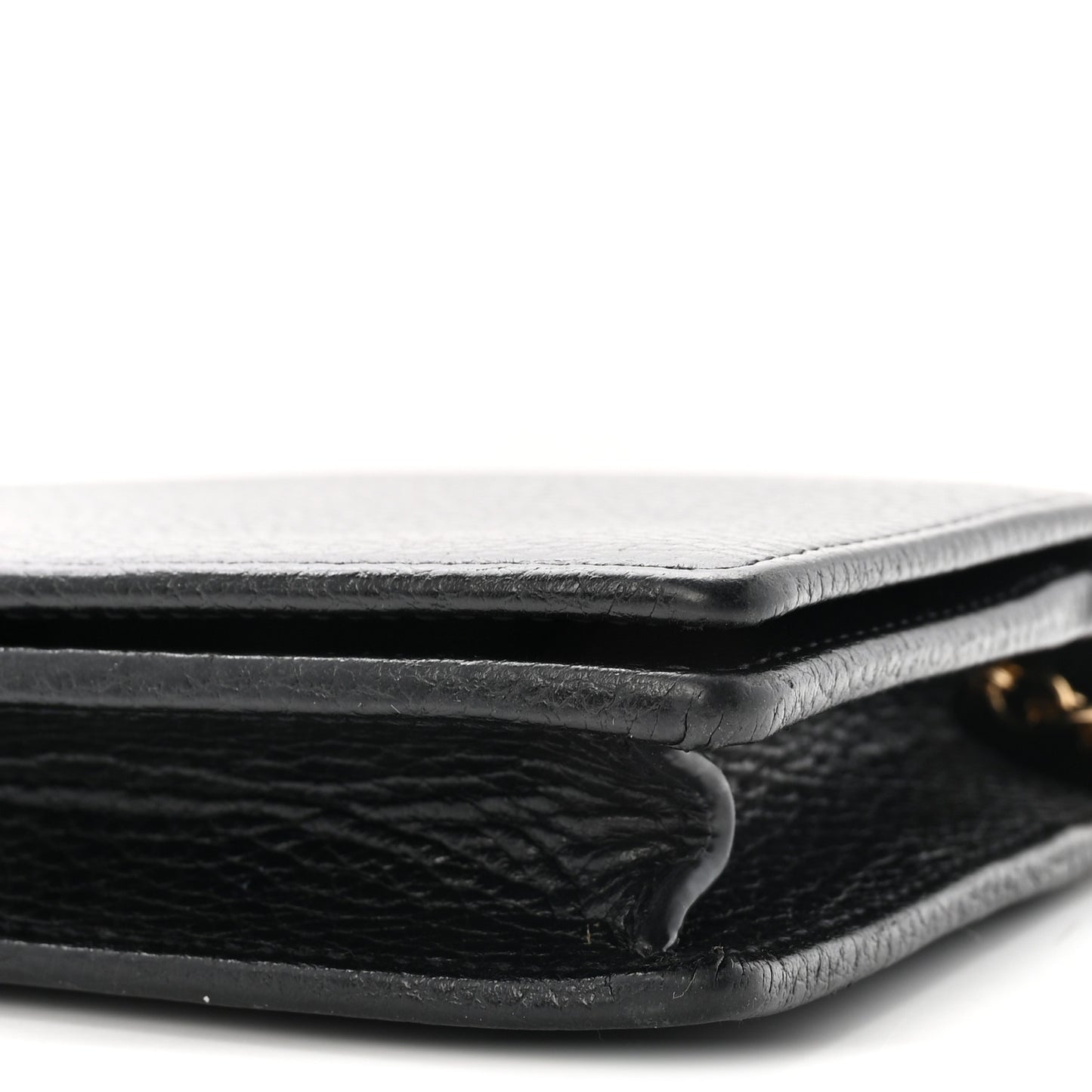 Calfskin Mini GG Marmont Chain Wallet Black