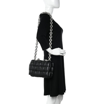 Bottega Veneta Lambskin Maxi Intreccio Padded Chain Cassette Crossbody Bag Black 2 of 11