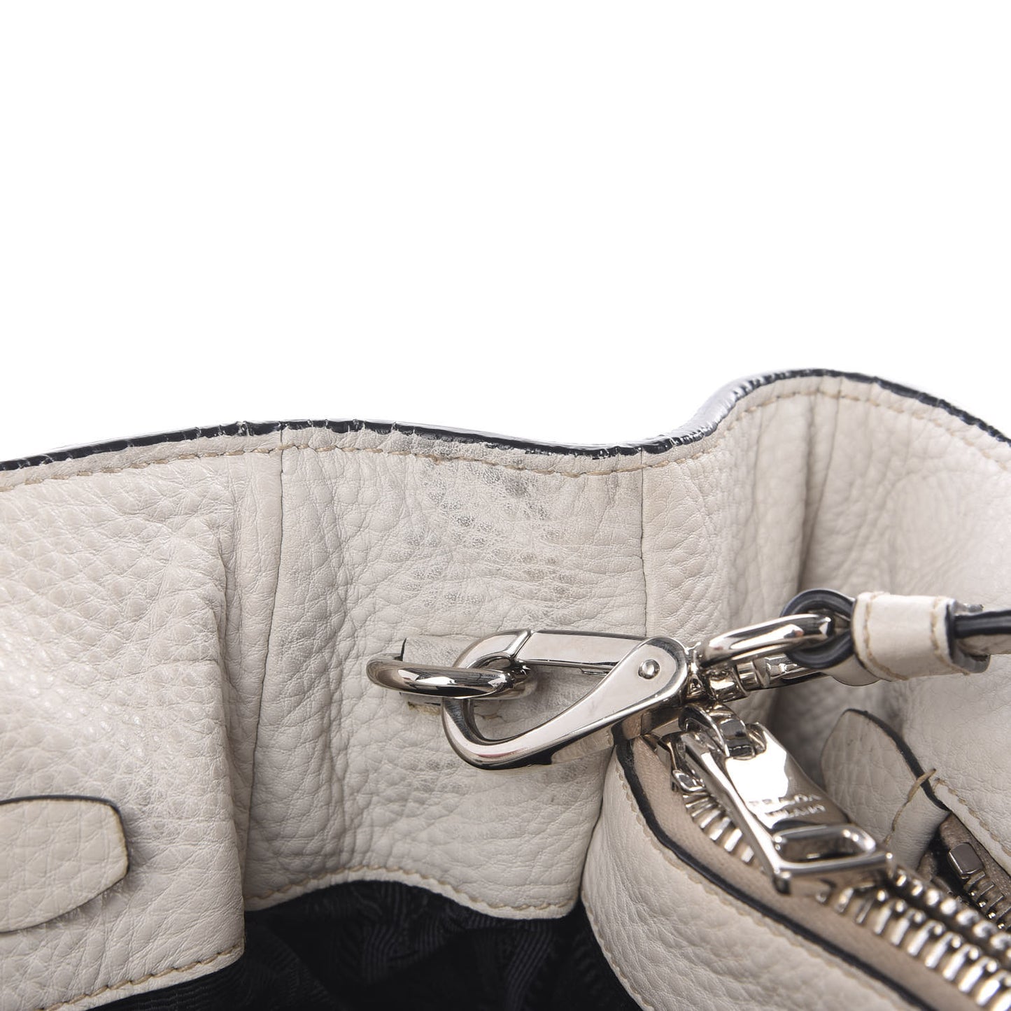 Vitello Daino Top Handle Tote Bianco