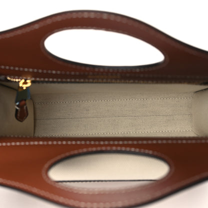 Burberry Canvas Smooth Calfskin Two Tone Mini Pocket Bag Natural Malt Brown 5 of 6