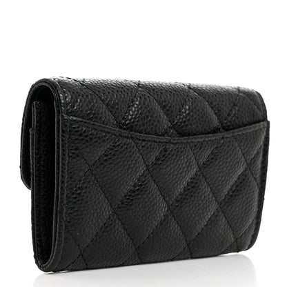 Chanel Caviar Quilted Flap Card Holder Wallet Black 3 of 9
