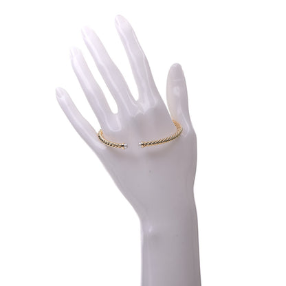 David Yurman 18K Yellow Gold Pearl 4mm Cablespira Bracelet 6 of 8