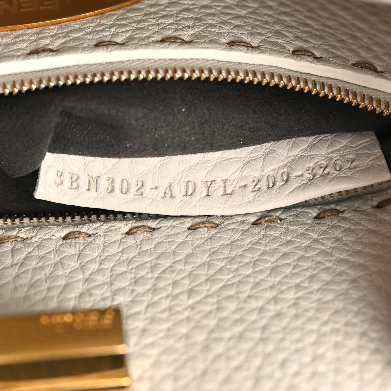 Fendi Cuoio Romano Selleria Chamois Medium Peekaboo Iconic Essentially Satchel Limone Cipria White 7 of 10