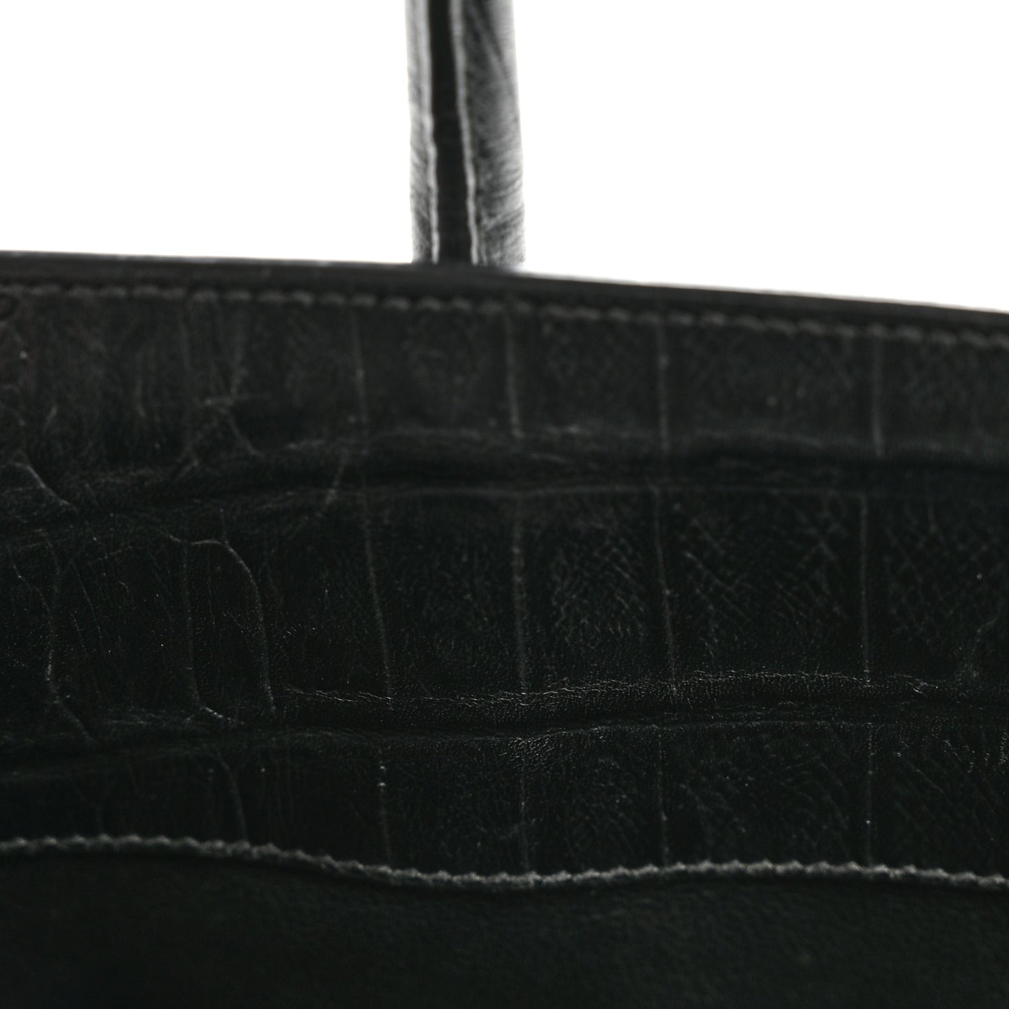 Calfskin Crocodile Embossed Baby Sac De Jour Black