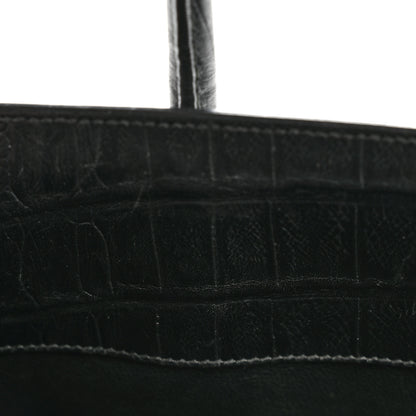 Saint Laurent Calfskin Crocodile Embossed Baby Sac De Jour Black 11 of 14