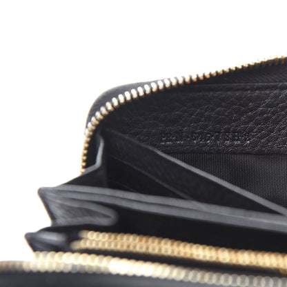 Valentino Garavani Pebbled Calfskin Rockstud Zip Around Wallet Black 9 of 12