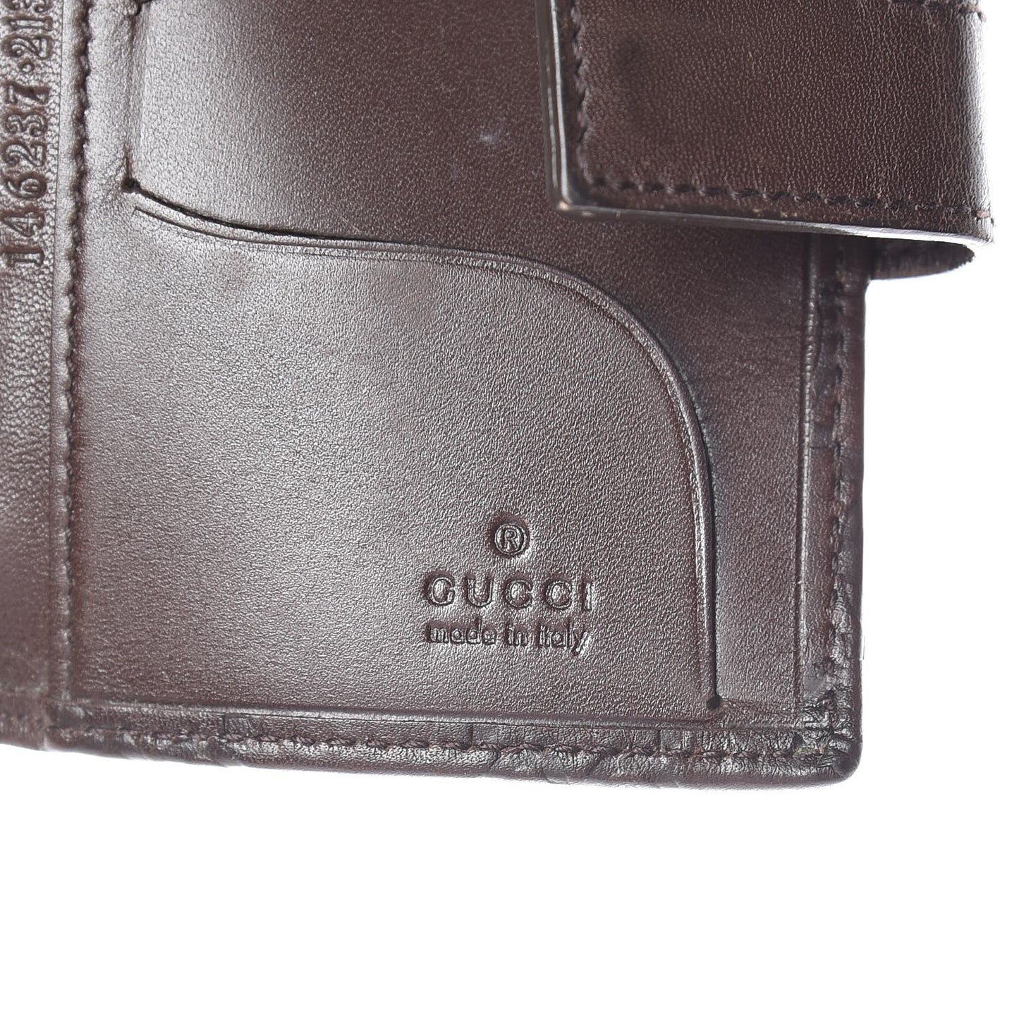 Guccissima Marguax Calfskin Avel Card Holder Wallet Chocolate