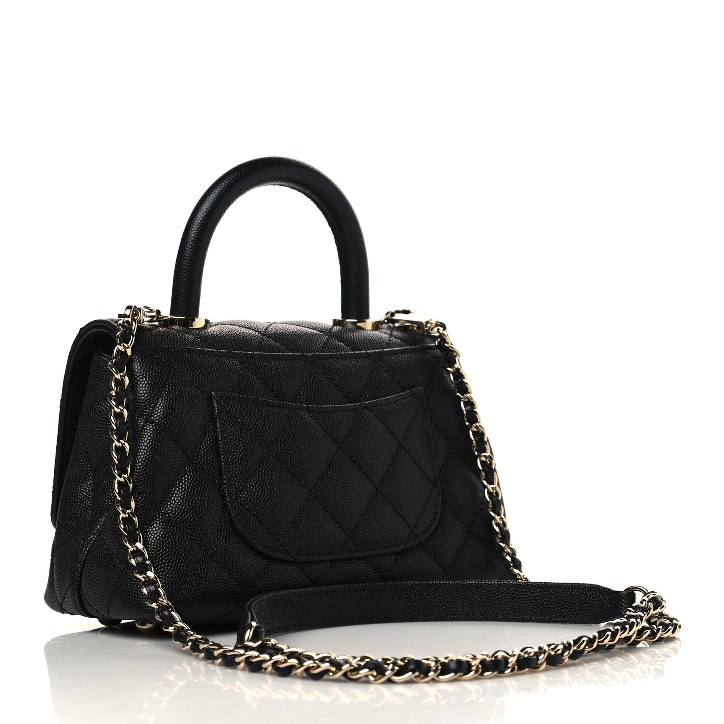 Caviar Quilted Extra Mini Coco Handle Flap Black