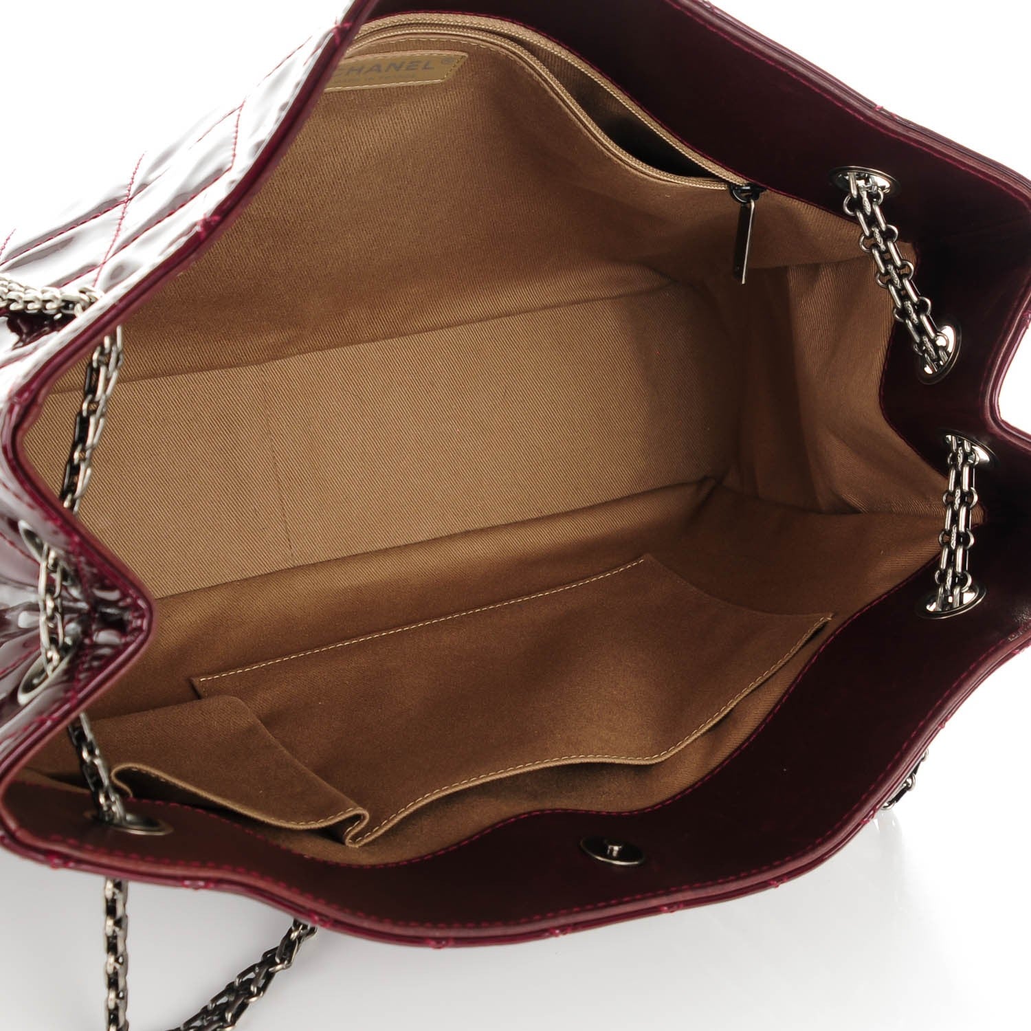 Chanel Patent Calfskin Quilted Reissue 2.55 Tote Burgundy 5 of 7