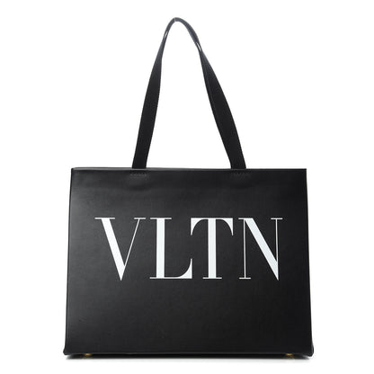 Valentino Garavani Printed Calfskin VLTN Tote Black 1 of 12