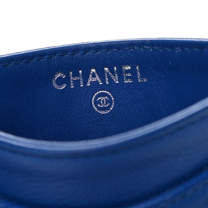 Chanel Caviar Chevron Quilted Card Holder Bright Blue 6 of 8