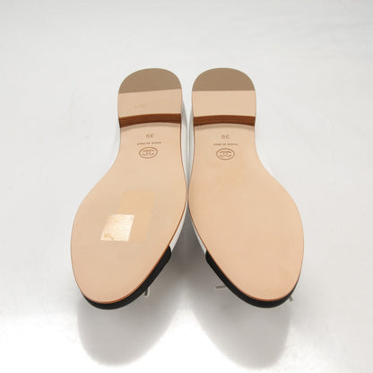 Chanel Fabric Cap Toe Ballerina Flats 39 White Black 5 of 7