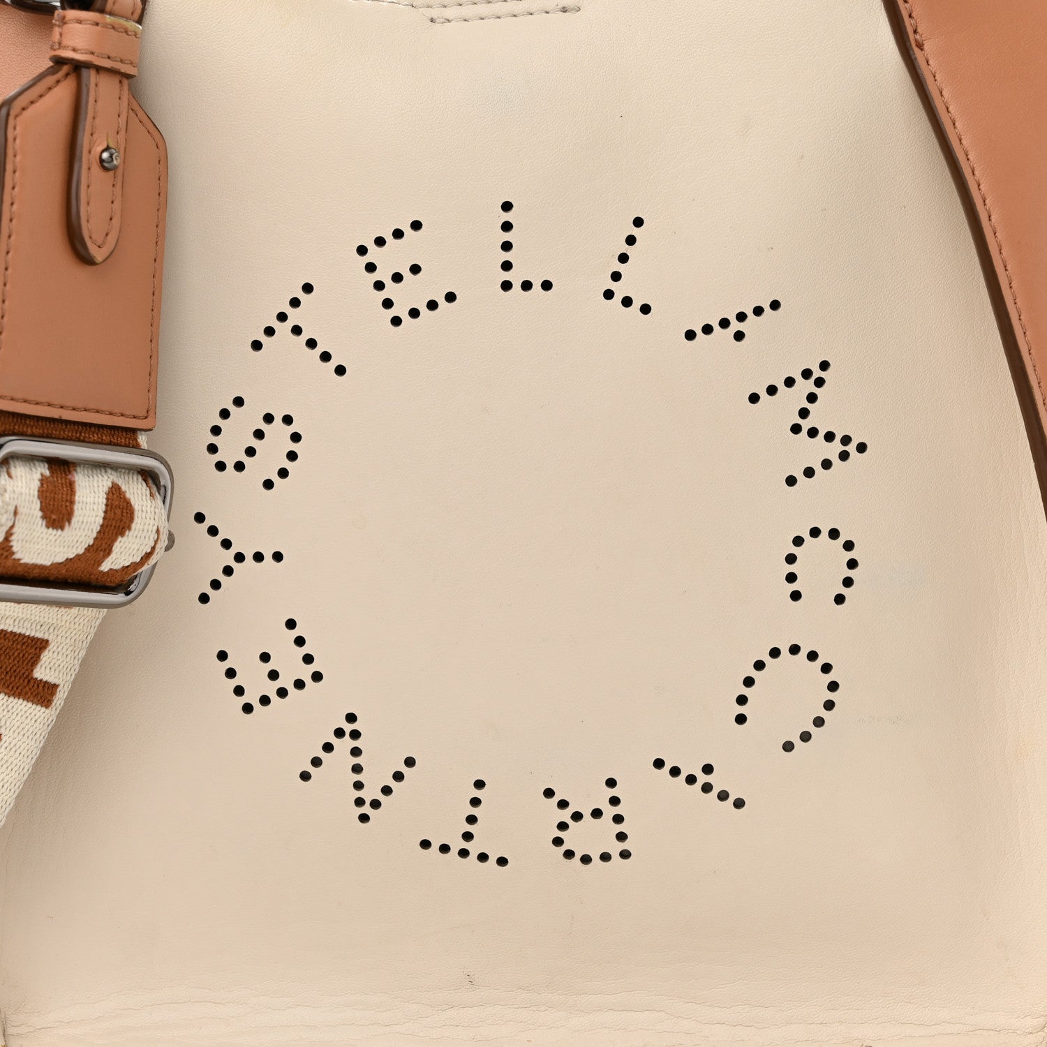 Stella McCartney Eco Alter Nappa Perforated Logo Mini Crossbody Beige 8 of 22