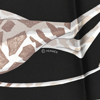 Hermes Silk Story Scarf 90 Marron Black Jaune Multicolor 3 of 4