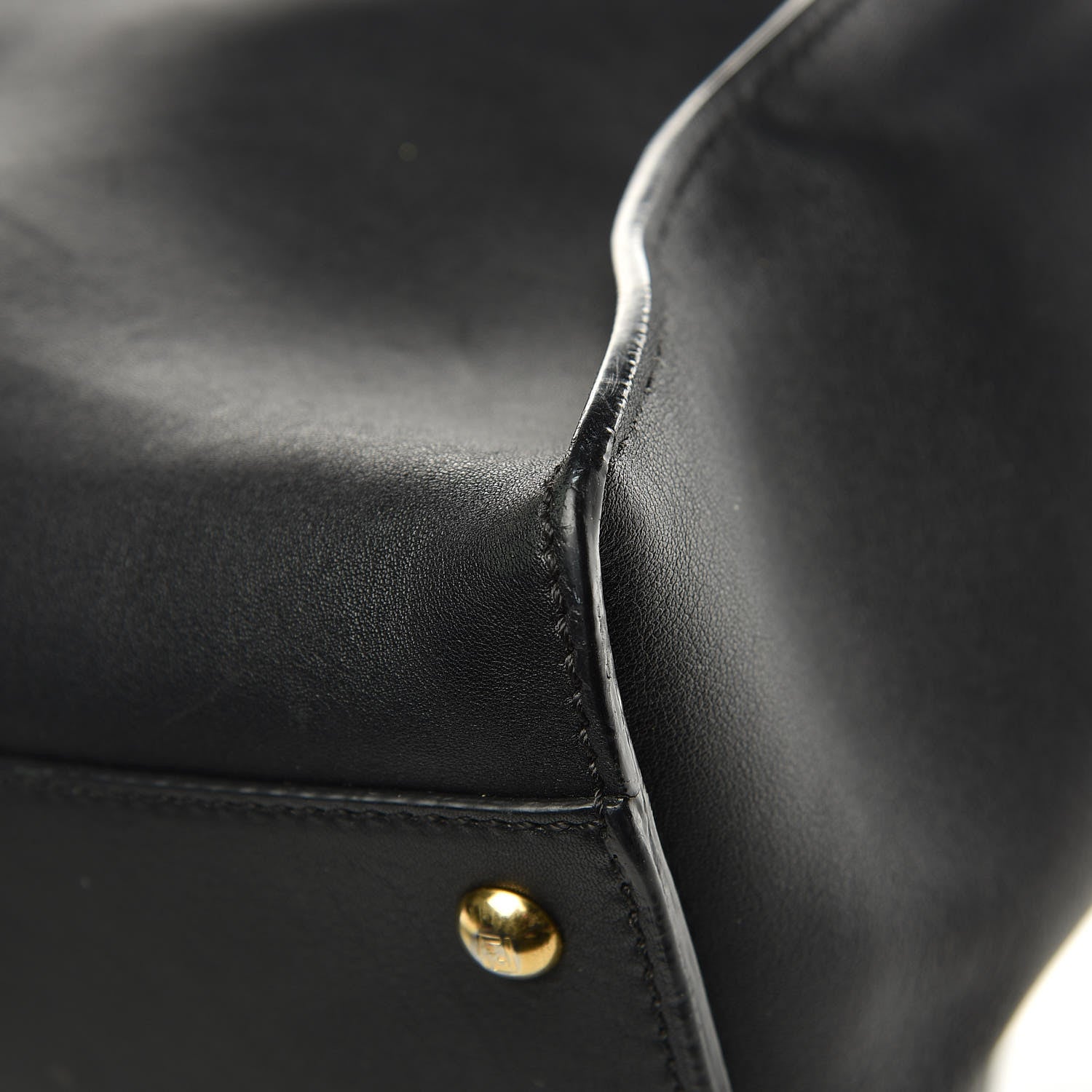 Fendi Vitello Seta Shiny Nappa Large Peekaboo Iconic Satchel Black 13 of 15
