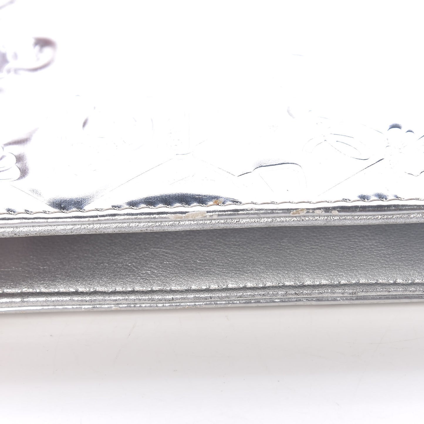 Metallic Patent Lucky Symbols Agenda Cover Silver