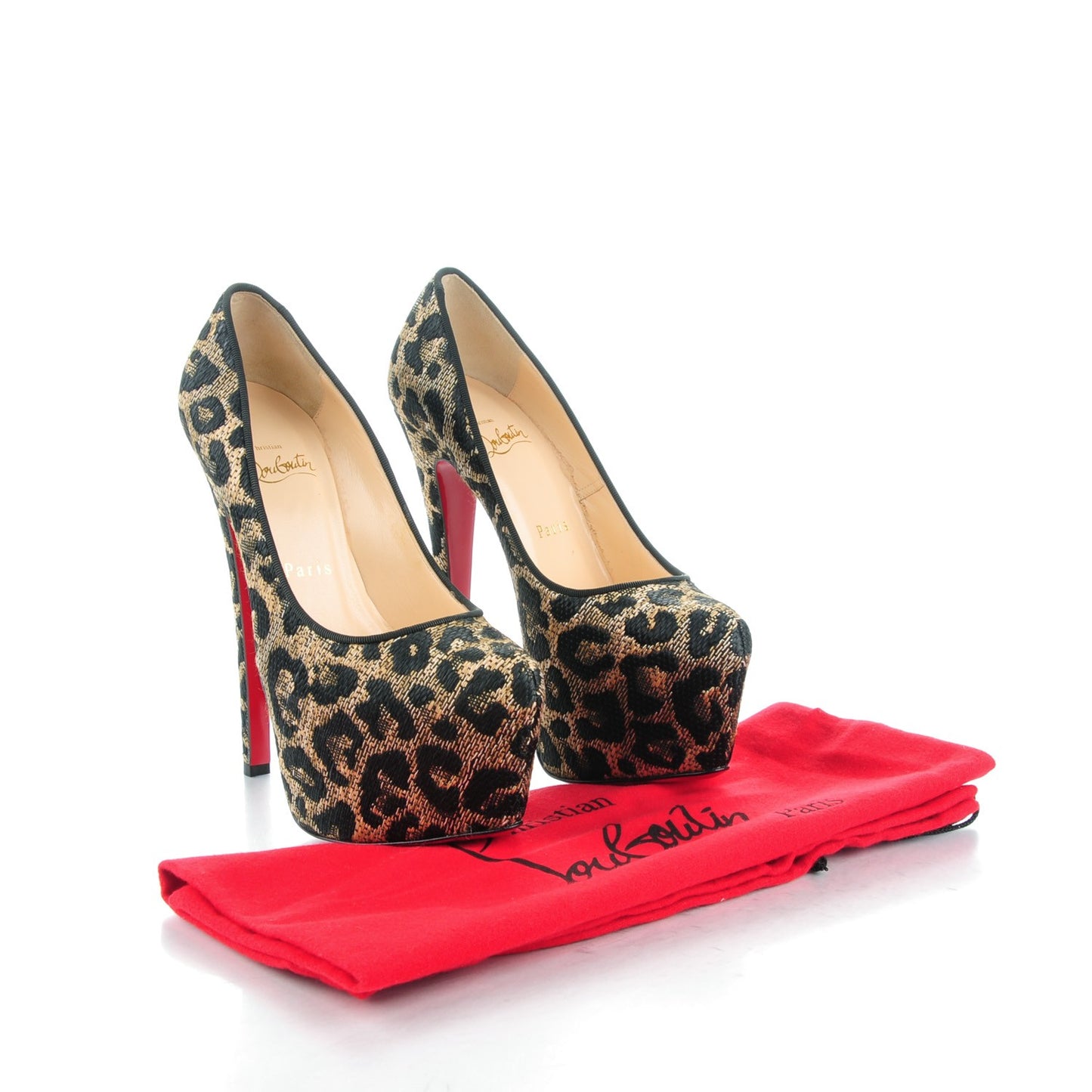 Jacquard Leopard Print Daffodile 160 Pumps 36 Black