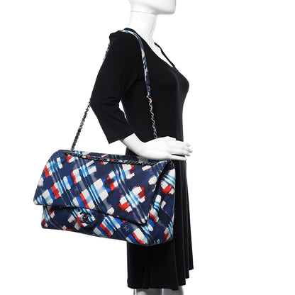 Chanel Canvas Airline Printed XXL Travel Flap Bag Blue Red White 2 of 10