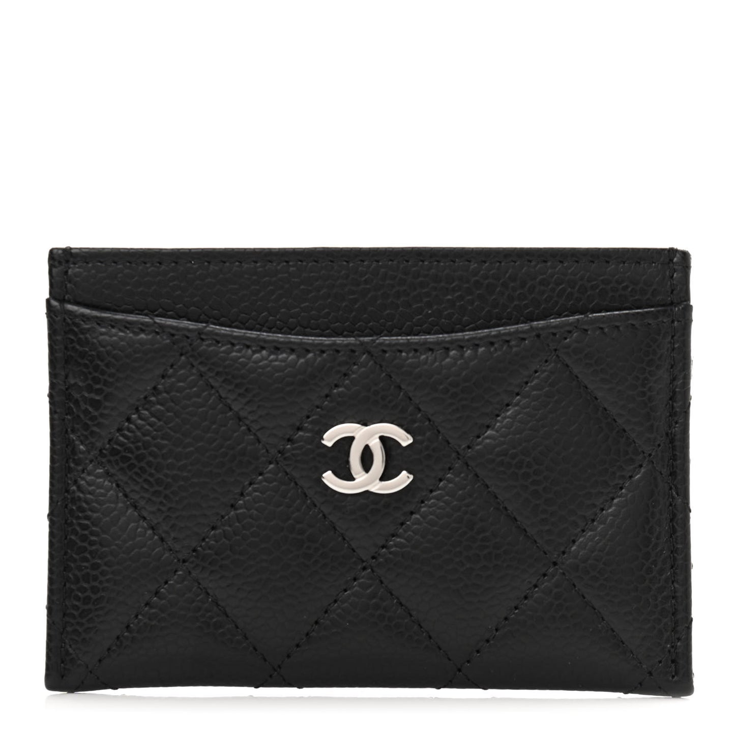 Caviar Quilted Card Holder Black