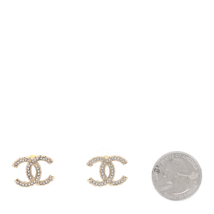 Chanel Crystal CC Earrings Gold 2 of 5