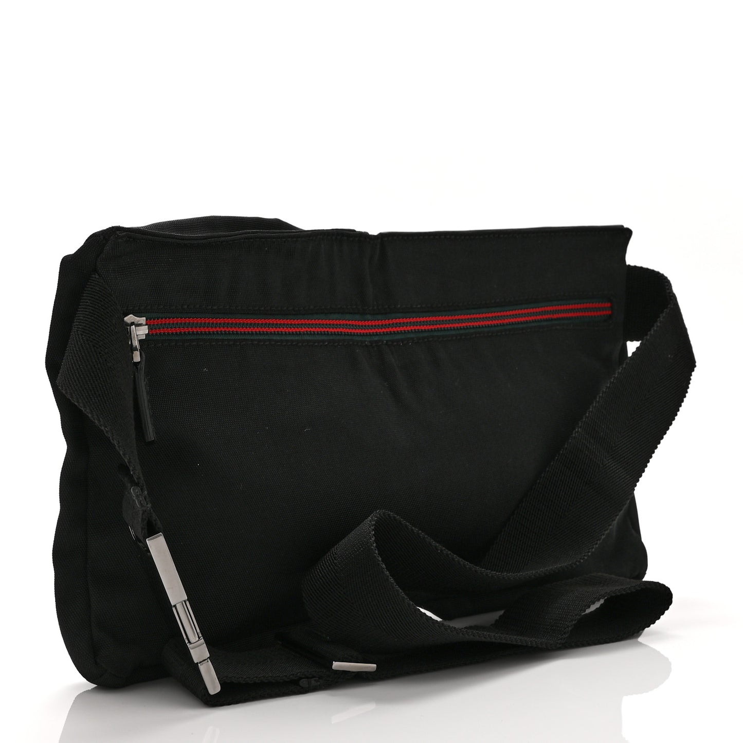 Canvas Double Pocket Belt Bag Black