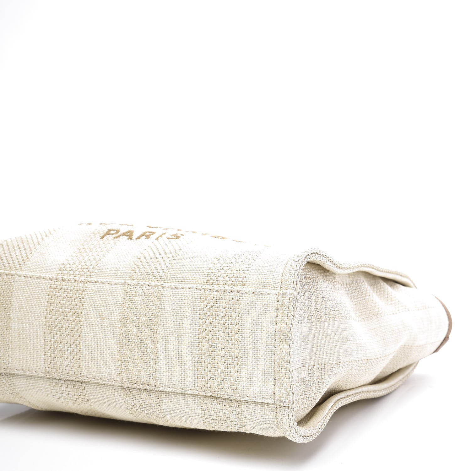 Chanel Straw Raffia Calfskin Striped Mini Deauville Tote Beige 6 of 9