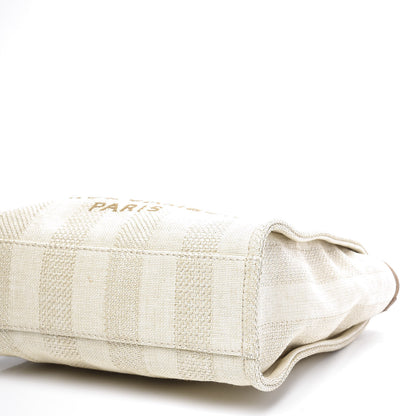 Chanel Straw Raffia Calfskin Striped Mini Deauville Tote Beige 6 of 9