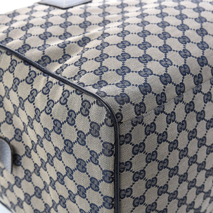 Gucci GG Monogram Web Large Collapsible Carry On Duffle Navy 12 of 16
