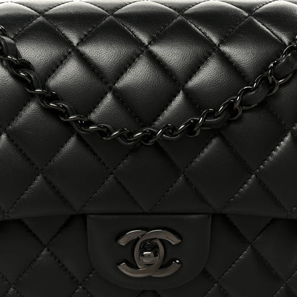 Chanel Lambskin Quilted Medium Double Flap So Black 9 of 11